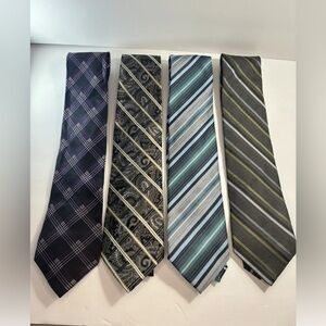 Lot of 4 Mens Neckties Ties Designer Brands CK, Campia Moda, Alexander Juilian